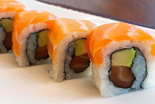 Simply Asia's Salmon Rainbow Sushi Rolls
