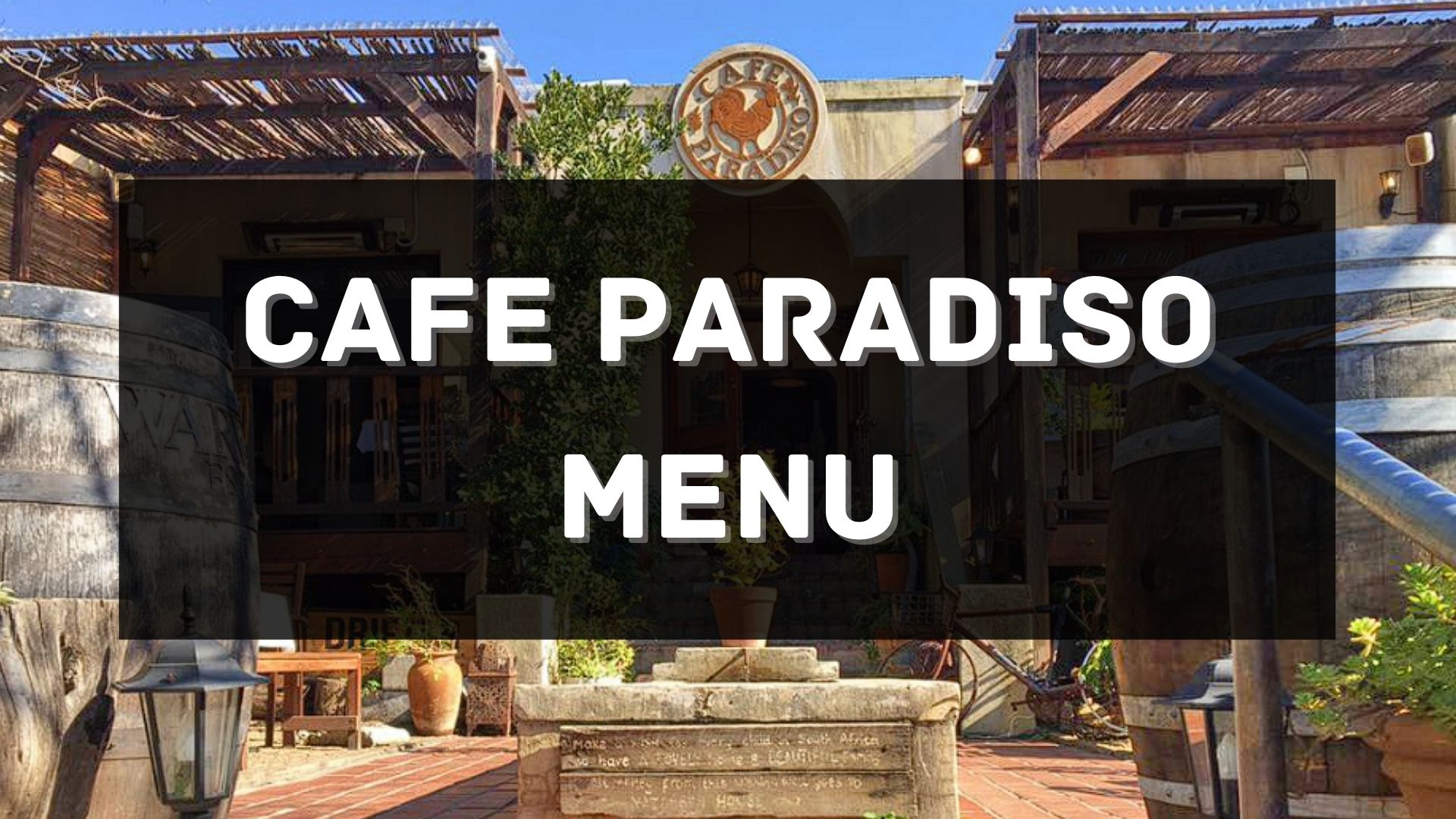Cafe Paradiso Menu South Africa