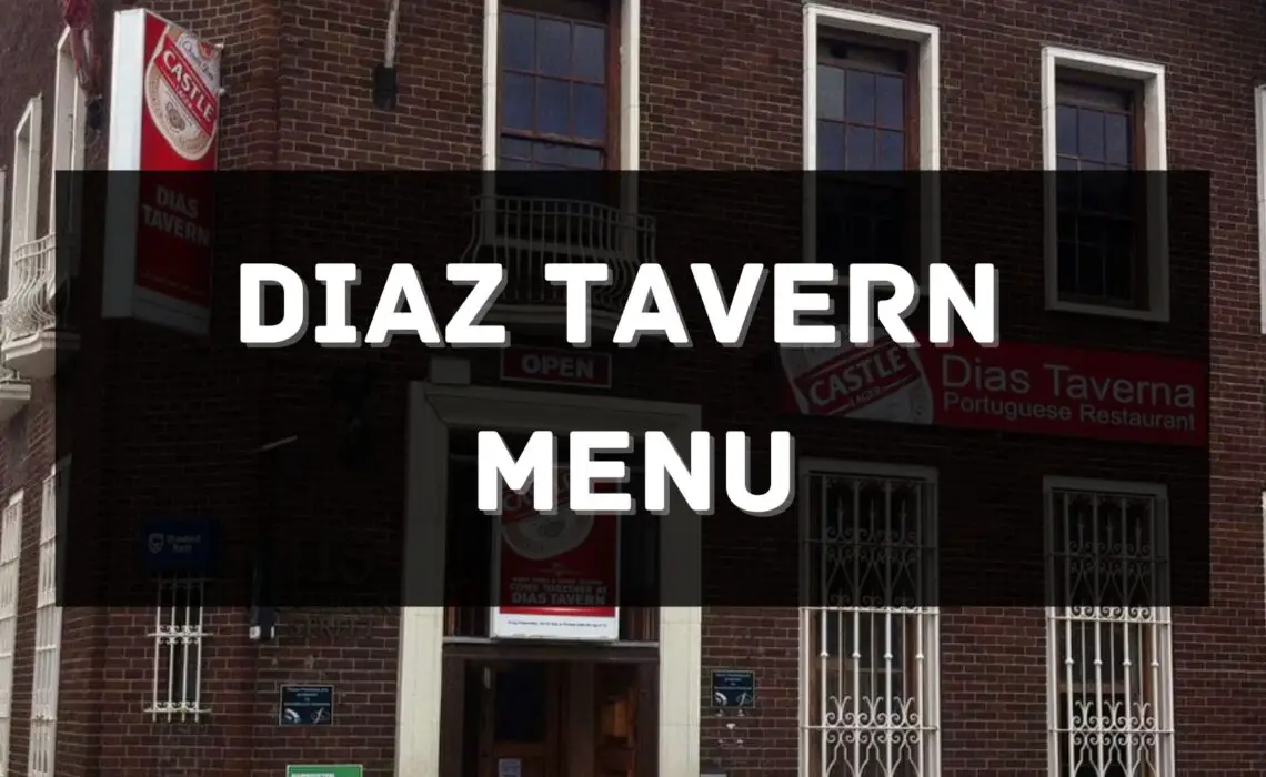 Diaz Tavern Menu South Africa