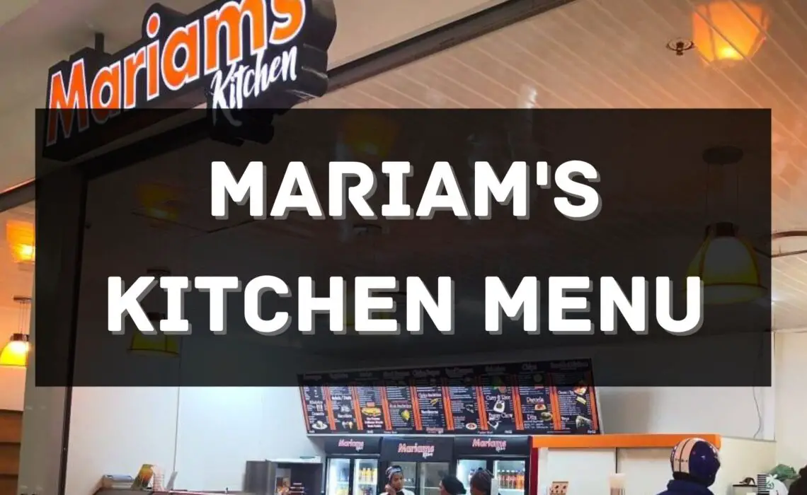 Mariams Kitchen Menu South Africa