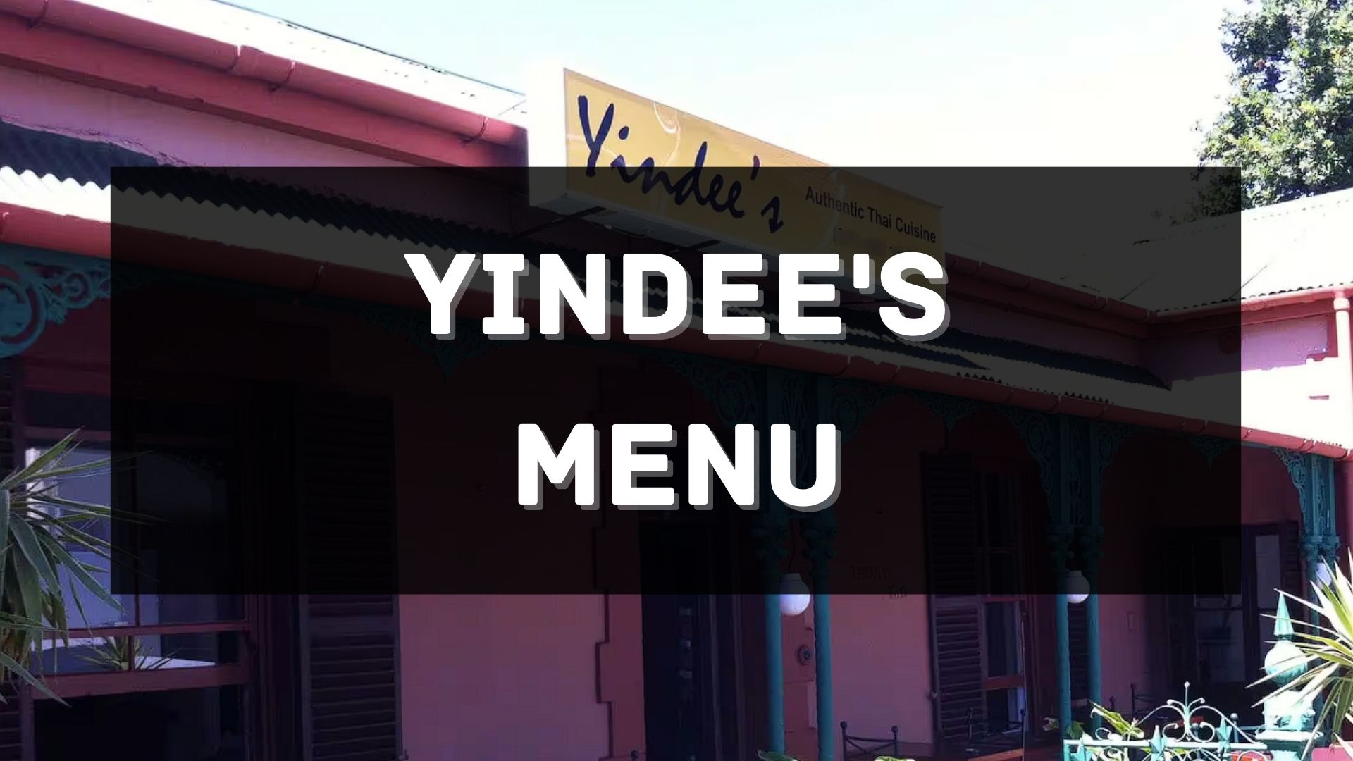 Yindees Menu South Africa